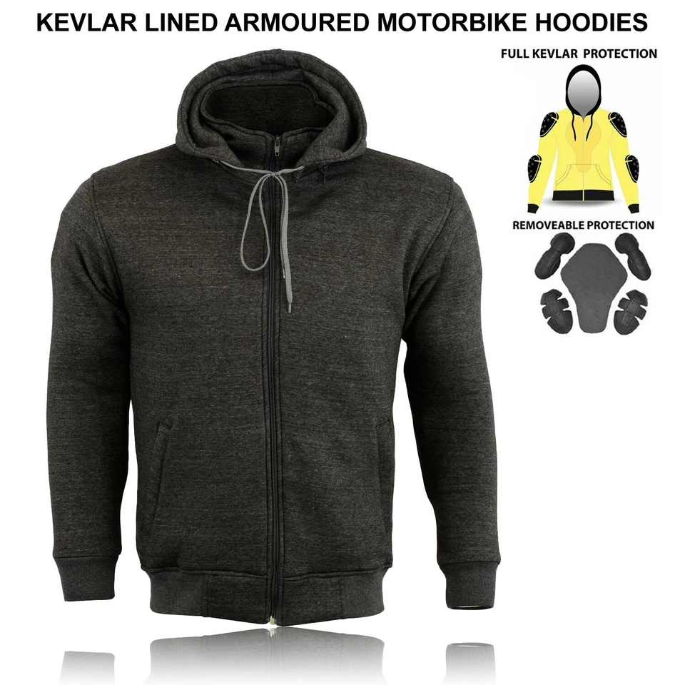 Мужские мотоциклетные флисовые толстовки с капюшоном из кевлара съемная броня мотоциклетная куртка - Изображение 4 из 4