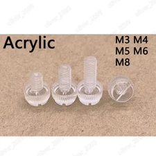 Transparent Acrylic Plastic Slotted Cheese Head Screws M3 M4 M5 M6 M8