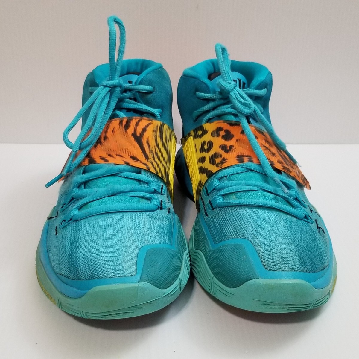 Nike Kyrie Irving 6 Oracle Aqua Blue Animal Orange BQ4630-300 Size