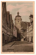 c1910 Real Photo PC: Rothenburg, Germany - White Tower and Jewish Dance House