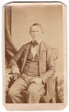 Antique CDV Circa 1870s Hardy Old Handsome Man In Suit Boston MA
