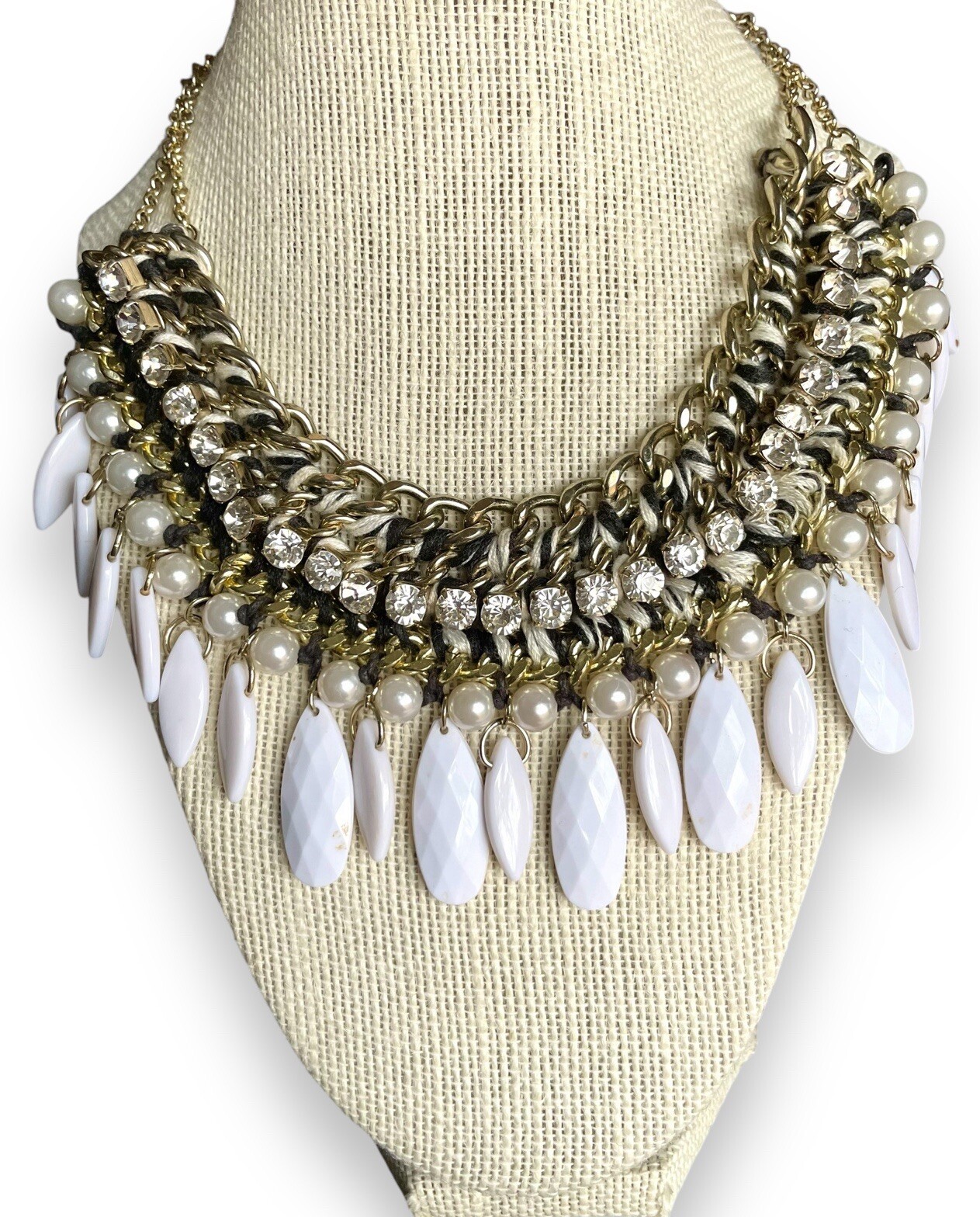 Multi-Colored Gold Tone Adjustable Statement Neck… - image 3