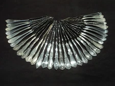 Silverplate Flatware Lot of 34 Victorian Twisted Butter Spreaders Craft Use