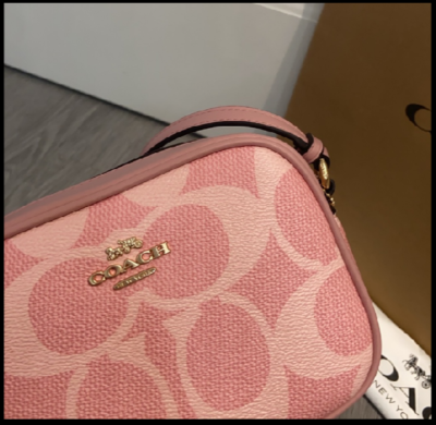 COACH CY752 Mini Jamie Camera Bag Signature Canvas Powder Pink