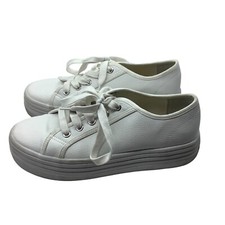 Steve Madden BOBBI White Platform Sneakers Women 10 Casual Shoes Summer Beach