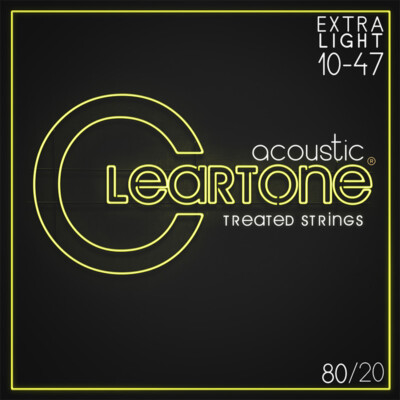 Cleartone 7610 EMP Coated 80/20 Bronze Acoustic Guitar Strings 10-47 Ex Light
