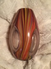 MISSONI Target Vaso in Vetro Soffiato a Mano Arancione/Multi Moderno Giri Ottici 8 in 