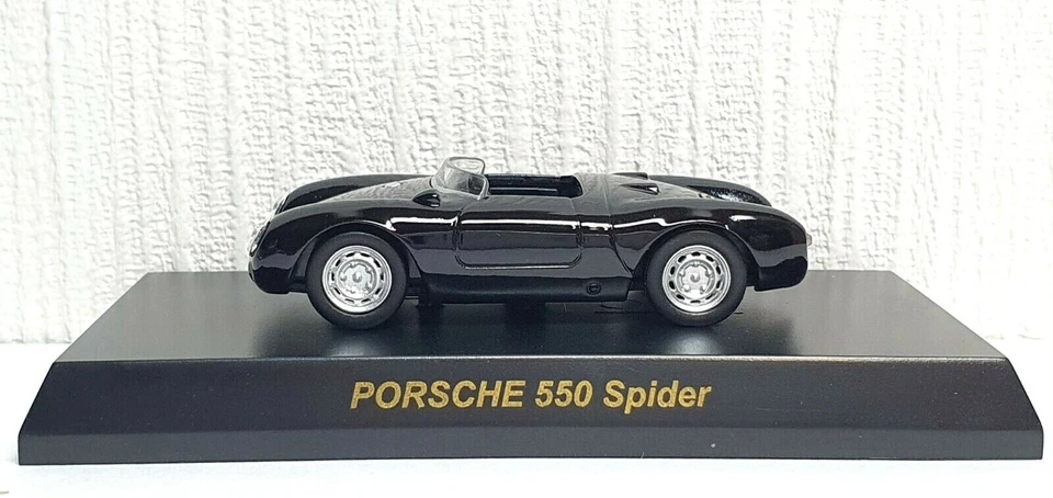 1/64 Kyosho PORSCHE 550 SPIDER NEGRO modelo de coche fundido a presión Foto 2 de 3