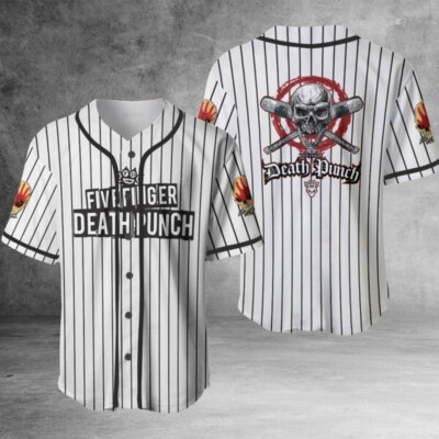 Hot ''Five-Finger-Death-Punch'' Rock Band Baseball Jersey 459 Size S To 5XL