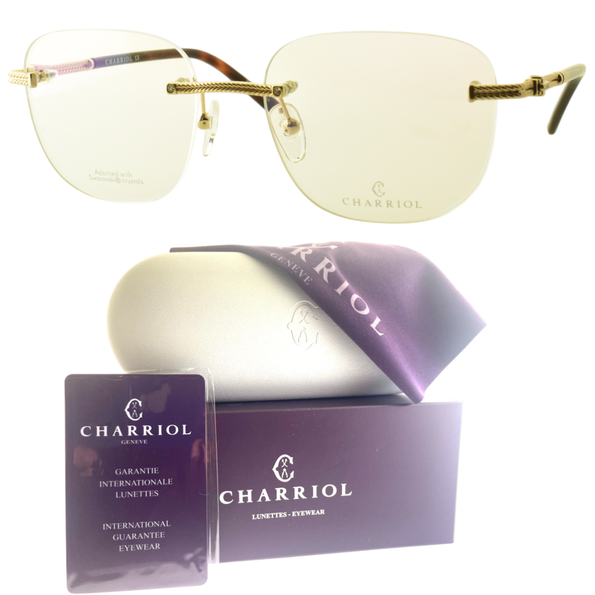 NWT Charriol PC71044-C01 54mm Shiny Gold Eyeglasses 78d5cfc3-0dc8-4cdf-8f64-  main image 4