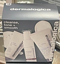 Dermalogica Deluxe Travel Trio Cleansing Gel, Hydramist + Smoothing Cream SEALED