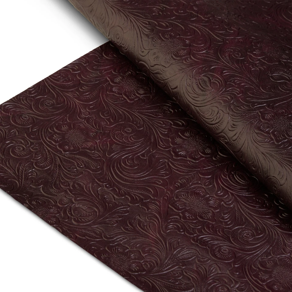 Tooled Faux Leather Western Embossed Vinyl - Fabric By The Yard - Image 2 of 4
