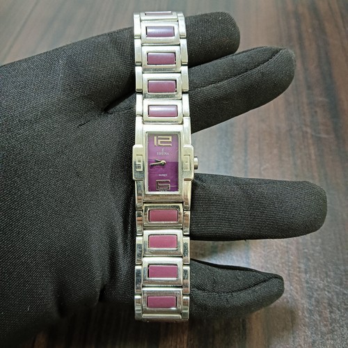 Vintage Festina Quartz Watch – Purple Dial & Bracelet – Stylish & Unique - Picture 14 of 14