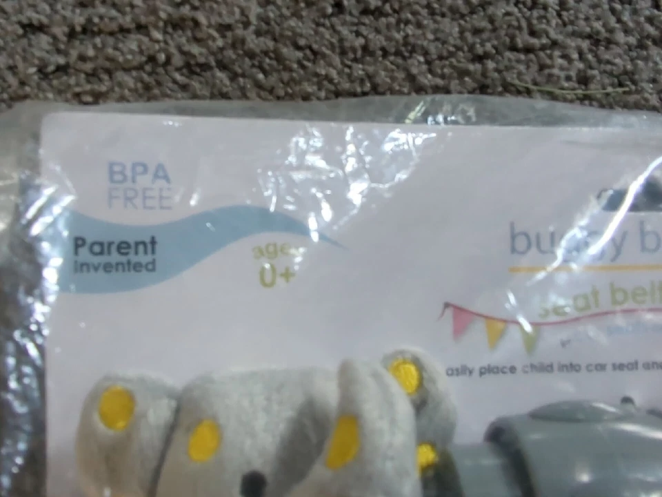 Squish & Squeeze Buggy Buttons Seatbelt Holders Protection Elephants - Image 2 of 4