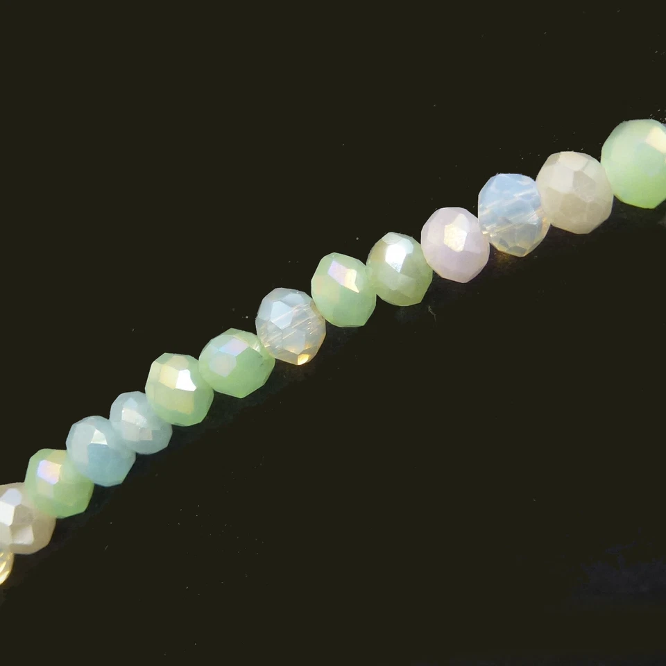 Glasperlen facettiert geschliffen ca 3x2,5 mm pastel mix 190 Perlen nenad-design - Bild 4 von 4