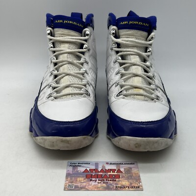 Size 8.5 - Air Jordan 9 Retro Kobe White Purple Yellow Leather