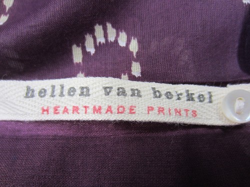HELLEN VAN BERKEL HEARTMADE PRINTS Purple Blue Cotton Batiste BATIK Print Scarf - Picture 6 of 10