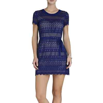 knee length dresses for ladies BCBGMAXAZRIA Black Lace-Trim Midi Dress – Runway Catalog