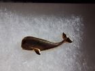 Vintage Mini Sperm Whale Pin Gold Tone In Gift Box