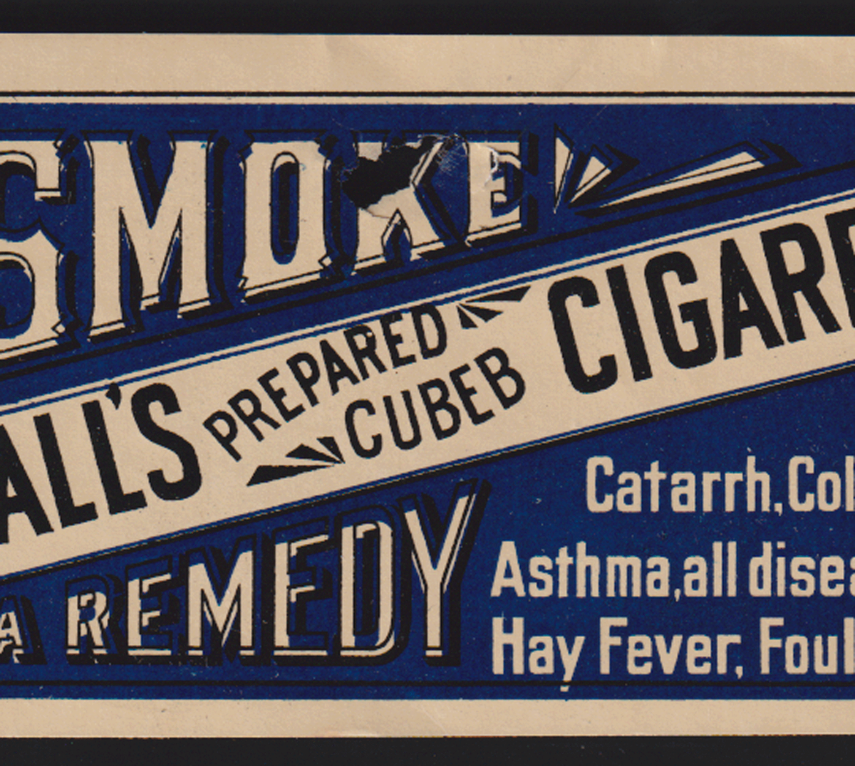 1900/10 MARSHALL'S CIGARETTES SM PAPER OLD SIGN, LADY