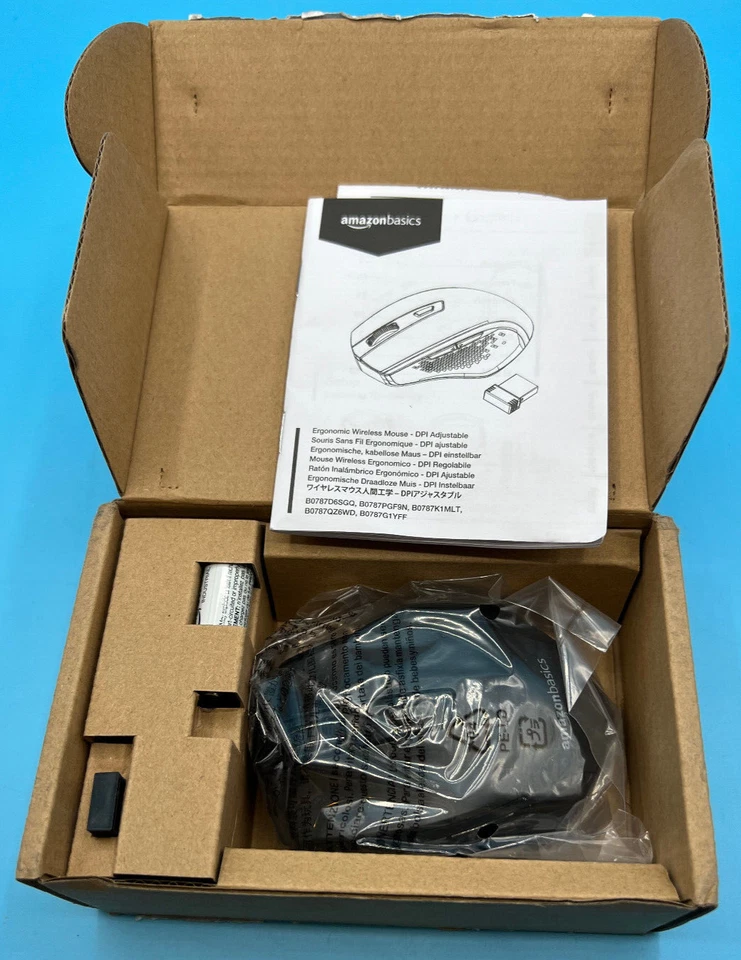 AmazonBasics Ergonomic Wireless PC Mouse - DPI adjustable - Black - Image 2 of 3