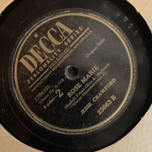 10" 78 RPM 4 Record Set-Jesse Crawford-Rudolf Friml Melodies/Decca A-548 - Picture 4 of 11