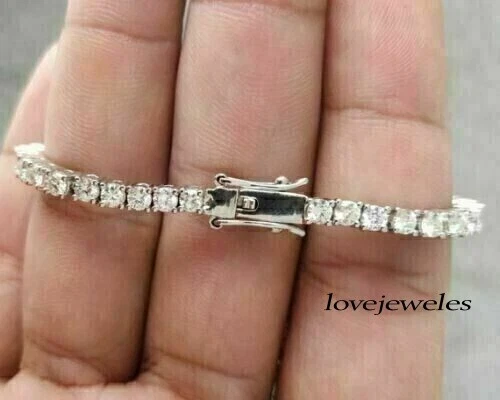 VALENTINO Bracciale Tennis Diamante Donna 7CT Taglio Rotondo Creato in Laboratorio Argento Sterling 925