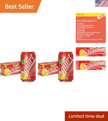 Refreshing Ruby Red Grapefruit Soda - 12 oz Cans, Perfect for Social Gatherings