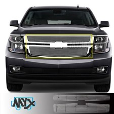 Grill Front Upper Grille Fits 2015-2020 Chevy Suburban Tahoe Chrome Combo