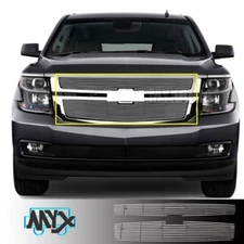 Grill  Front Upper Grille Fits 2015-2020 Chevy Suburban/ Tahoe Chrome Combo