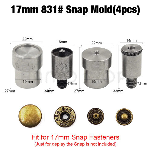 Hand Press Machine Metal Dies Mold Double Cap Rivets Snap Fastener Buttons - Picture 18 of 47