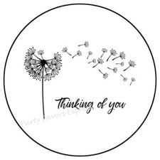 THINKING OF YOU DANDELION ENVELOPE SEALS LABELS STICKERS PARTY FAVORS