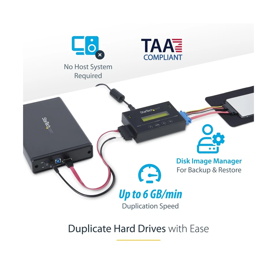 StarTech.com 1:1 Standalone Hard Drive Duplicator with Disk Image Manager For... - Image 2 of 4