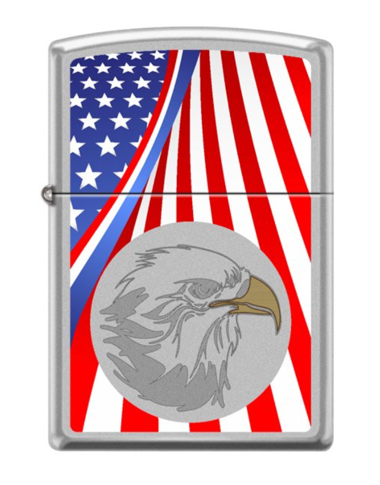 Zippo Windproof Engraved American Eagle & Flag Lighter, 9999