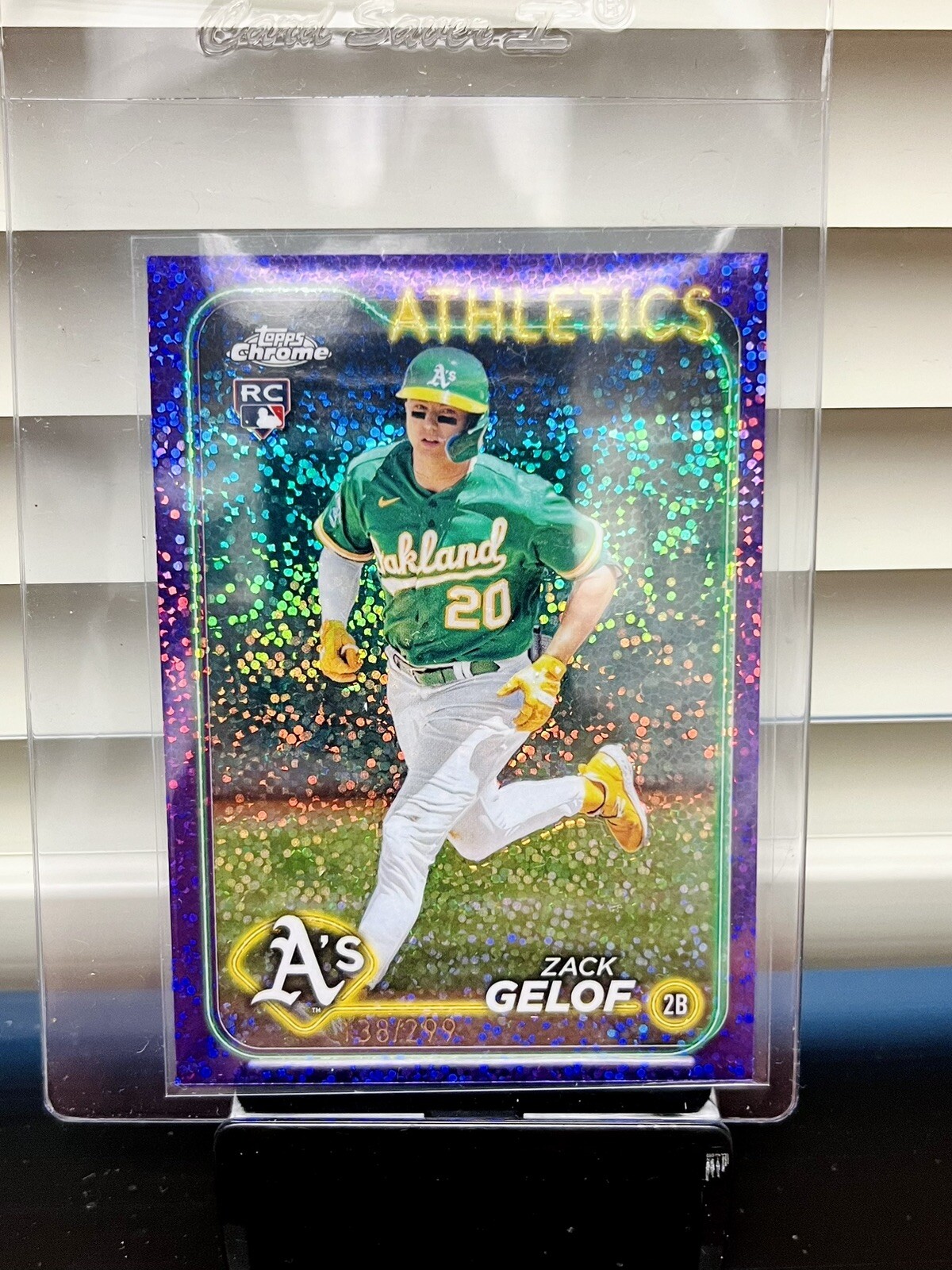 2024 Topps Chrome Zack Gelof #282 Purple Speckle Refractor RC #/299 Oakland As