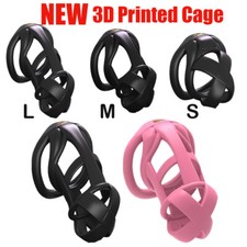 Male Chastity Device S/M/L Breathable lightweight Cobra Cage with 4 Rings Lock