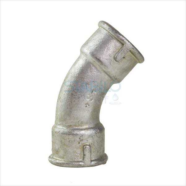 "Temperguss Fitting 1 1/2\" 3/2\" 45° DN40 Bogen Winkel Rohrbogen Rohrwinkel"-image