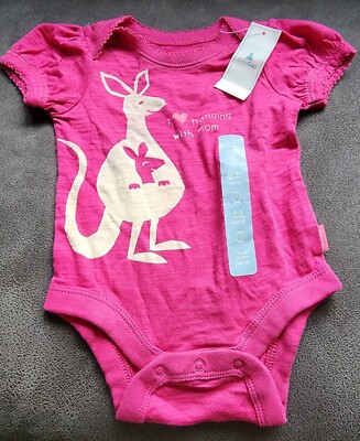 NWT Baby GAP Girl's Pink Kangaroo Hanging With Mom One Piece 0-3 Months
