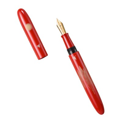 Qianyu Cedar And Sparrow Elegant Fountain Pen in Ebonite & Urushi