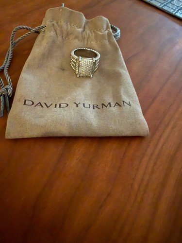 David Yurman Sterling Silver Wheaton Ring with Diamonds Size 8
