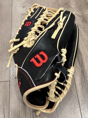 Gant De Baseball Wilson Staff DUAL 12.75 - Outfield, Droitier, Cuir Pro, Origine Japon