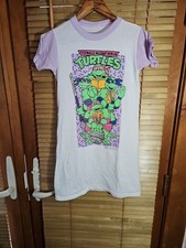 Vintage 90s 1990 TMNT Ninja Turtles Cute Toddler Girls Sleep Dress 6x 7x 6t 7t