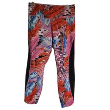 Nike One Tropical Print Leggings in Laser Fuchsia Pink Women's Large High Rise