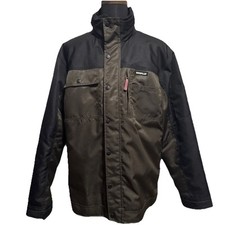 Caterpillar CAT Heavy Insulated Twill Jacket Mens XXL Black  OD Green Hooded