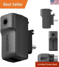 Matte Black Microphone Adapter for Action Camera - Enhanced Audio Experience