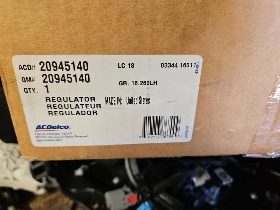 07-14 Chevy Cadillac GMC conductor izquierdo regulador ventana trasera con motor 20945140 Foto 2 de 3
