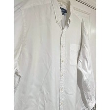 VTG 90s Ralph Lauren No Pony Yarmouth White Pinpoint Oxford Shirt Men 16  34 35