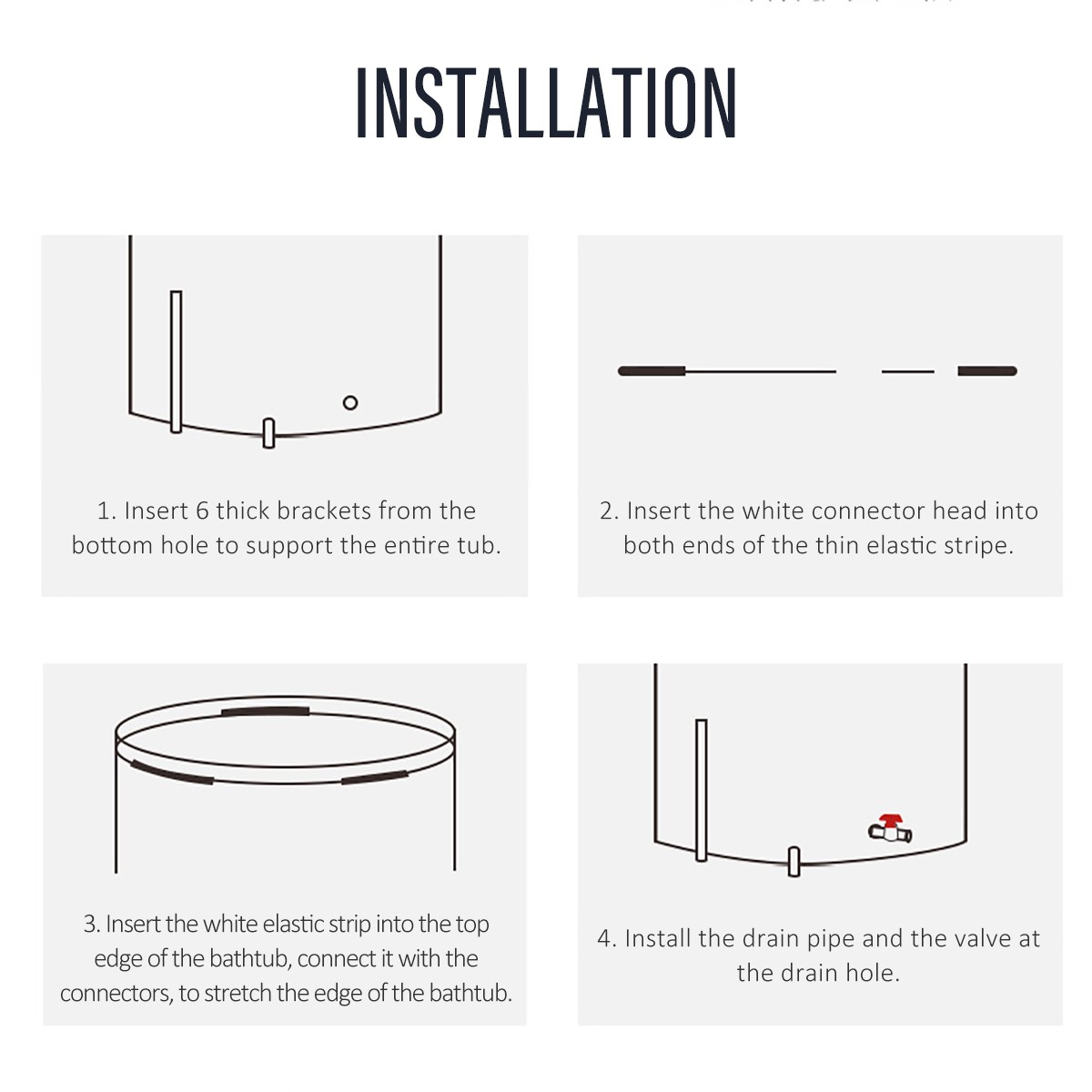 70x65cm Adult Portable Folding Bathtub PVC Water Tub Outdoor Room Spa Bath Tub