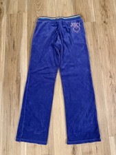 JUICY COUTURE Sweatpants Size 14 USA Velour Purple wide Leg Y2K Bling Vintage