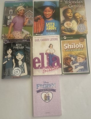 Lot 7 Child Youth Books Frozen Disney Ella Enchanted Miss Fortune American Girl